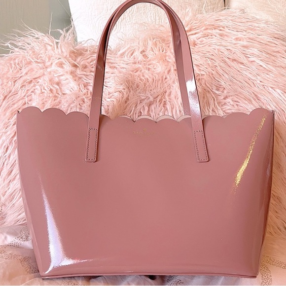 Kate spade patent scalloped lily avenue pink tote bag - Picture 2 of 16
